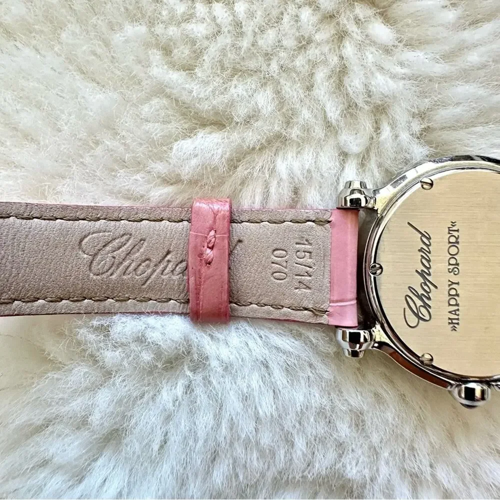 CHOPARD Wristwatch Happy Sports 8509 Quartz Dial 5P Pink Sapphire Authe…